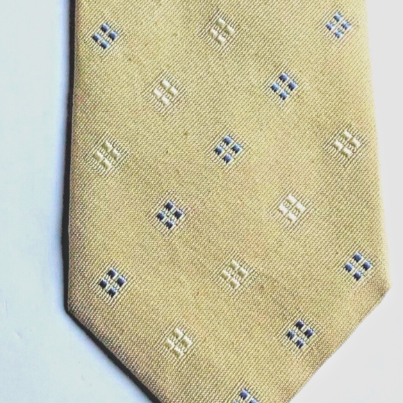 CANALI. Classy cream yellow textured all  Silk tie made in Italy 🇮🇹 - Picture 3 of 7